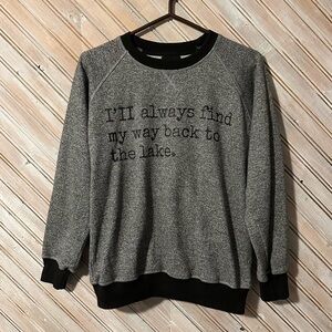 Canoe Lake I’ll Always Find My Way Back To The Lake Grey Pullover Sweater Active